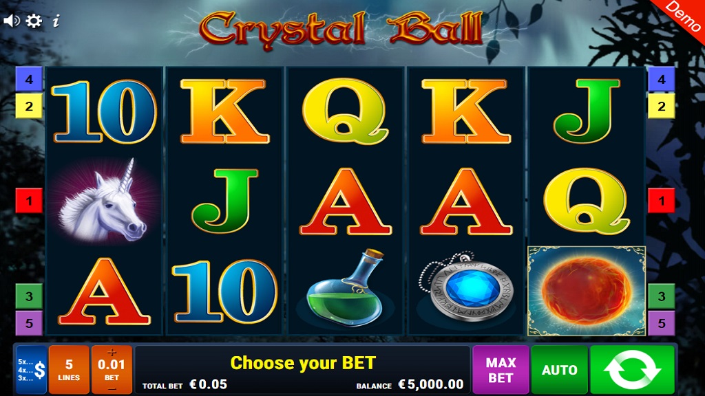 Screenshot of Crystal Ball slot from Gamomat