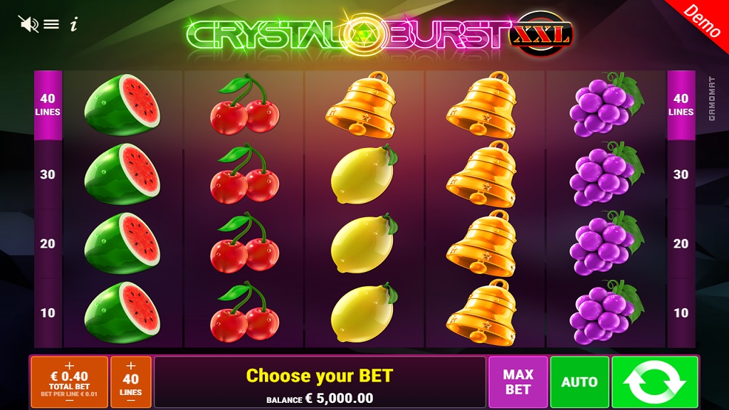 Screenshot of Crystal Burst XXL slot from Gamomat