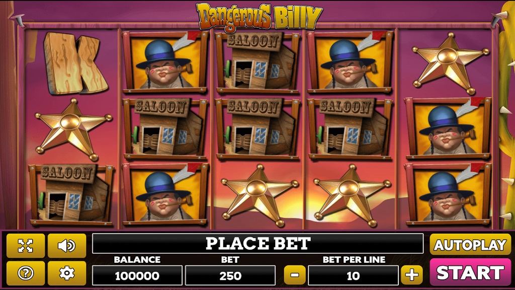 Screenshot of Dangerous Billy slot from PlayPearls