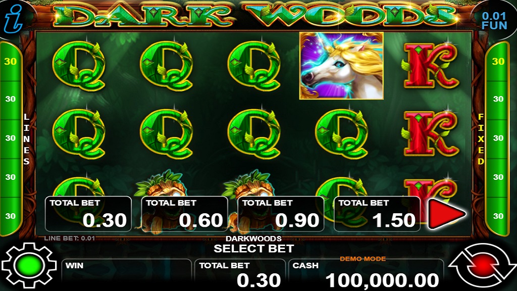 Screenshot of Darkwoods slot from CT Interactive