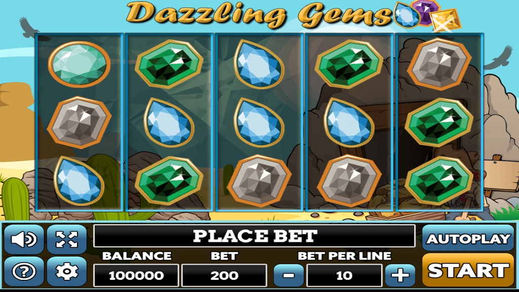 Screenshot of Dazzling Gems slot from PlayPearls