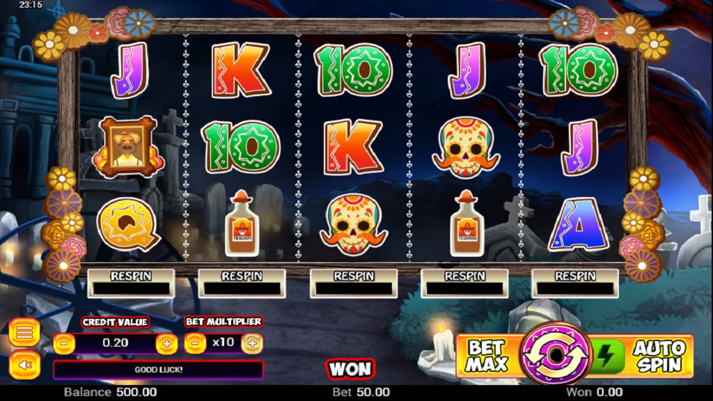 Screenshot of Dia De Muertos slot from Swintt