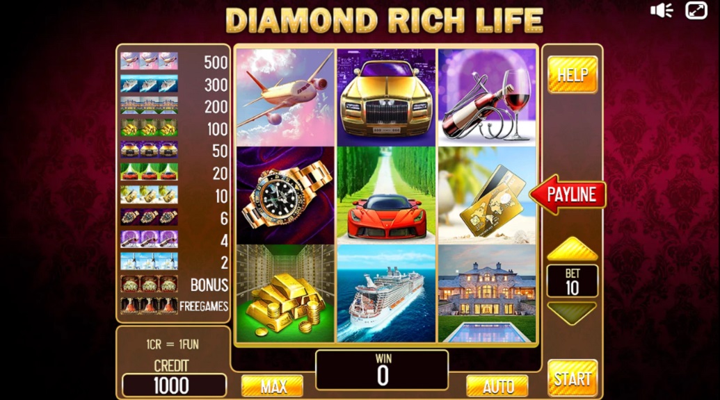 Screenshot of Diamond Rich Life slot from InBet