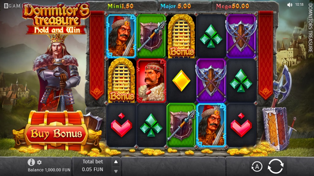 Screenshot of Domnitor's Treasure Hold and Win slot from BGaming