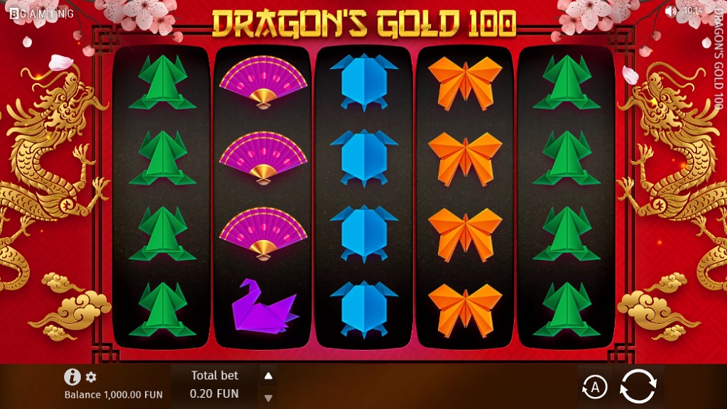 Screenshot of Dragon's Gold 100 slot from BGaming