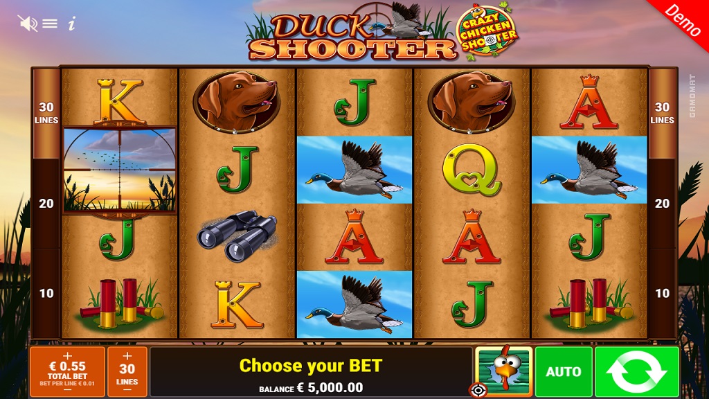 Screenshot of Duck Shooter Crazy Chicken Shooter slot from Gamomat