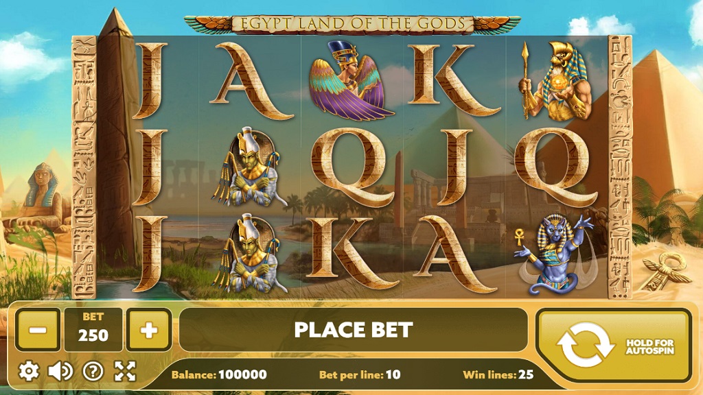 Screenshot of Egypt: Land of the Gods slot from PlayPearls