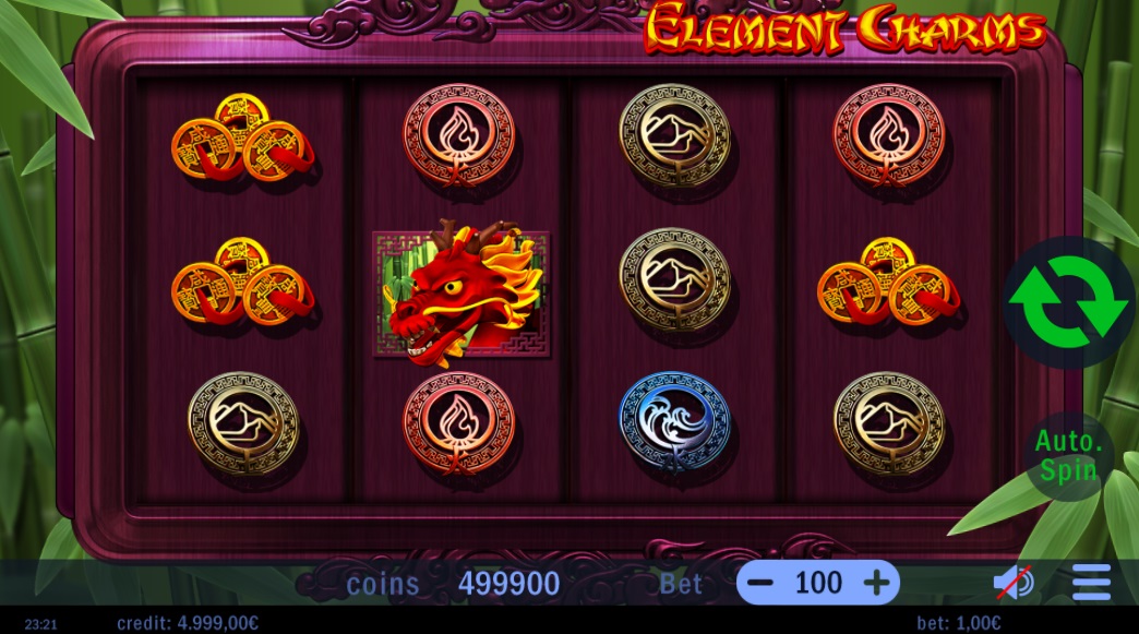 Screenshot of Element Charms slot from Swintt