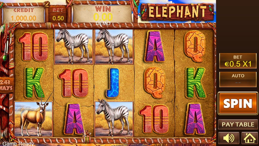 Screenshot of Elephant slot from Playstar