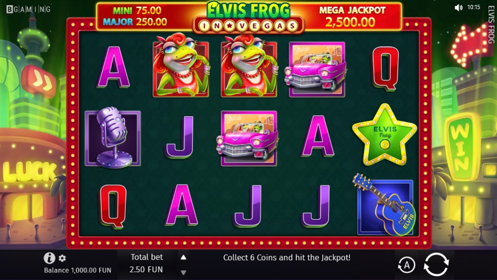 Screenshot of Elvis Frog in Vegas slot from BGaming