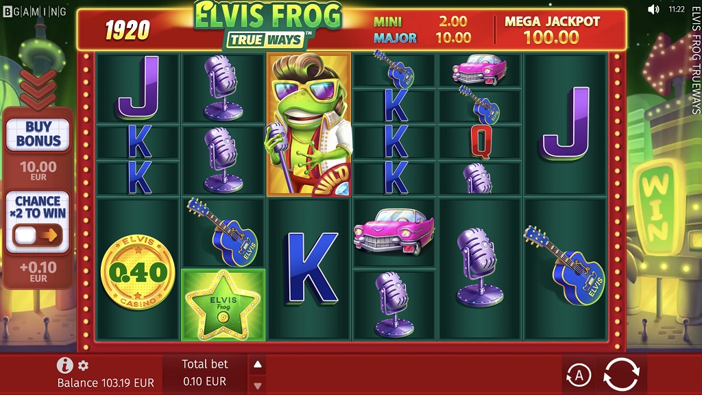 Screenshot of Elvis Frog Trueways slot from BGaming