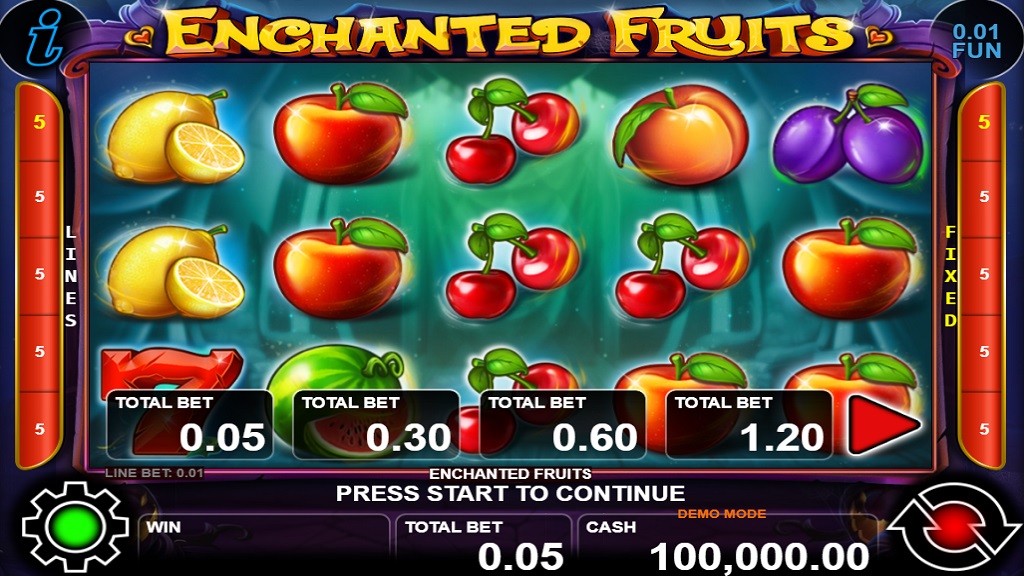 Screenshot of Enchanted Fruits slot from CT Interactive