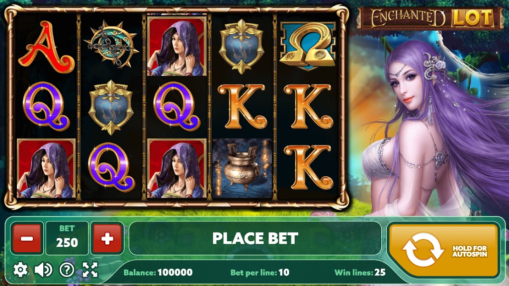 Screenshot of Enchanted Lot slot from PlayPearls
