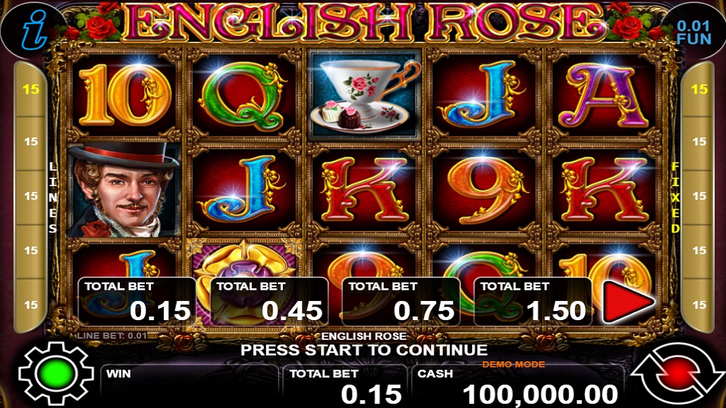 Screenshot of English Rose slot from CT Interactive