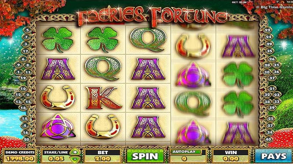 Screenshot of Faeries Fortune slot from Big Time Gaming