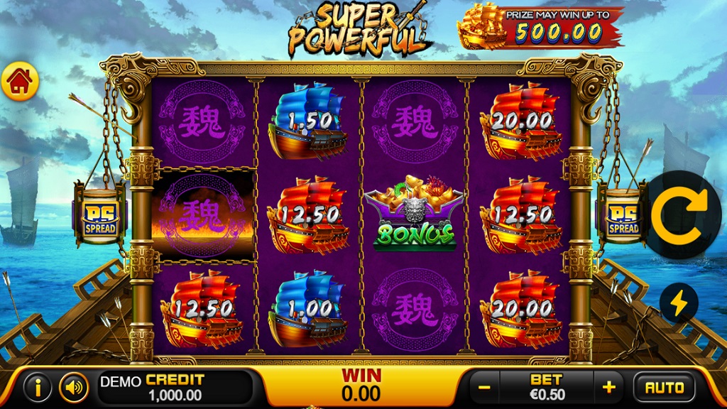 Screenshot of Feature Buy Super Powerful slot from Playstar
