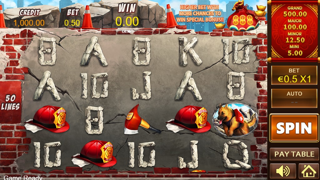 Screenshot of Fire Hero 2 slot from Playstar