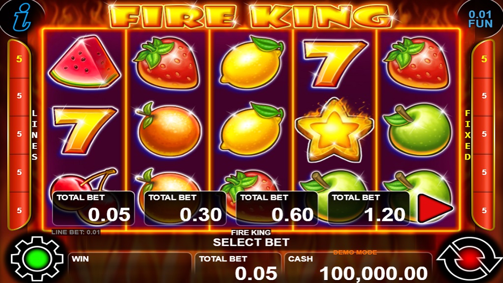 Screenshot of Fire King slot from CT Interactive