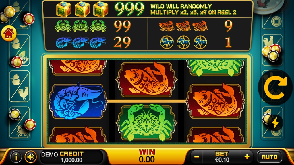 Screenshot of Fish Prawn Crab slot from Playstar