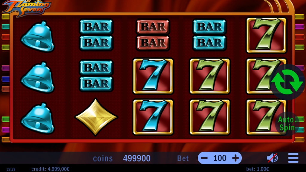 Screenshot of Flaming Seven slot from Swintt