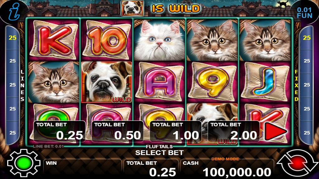 Screenshot of Fluf Tails slot from CT Interactive