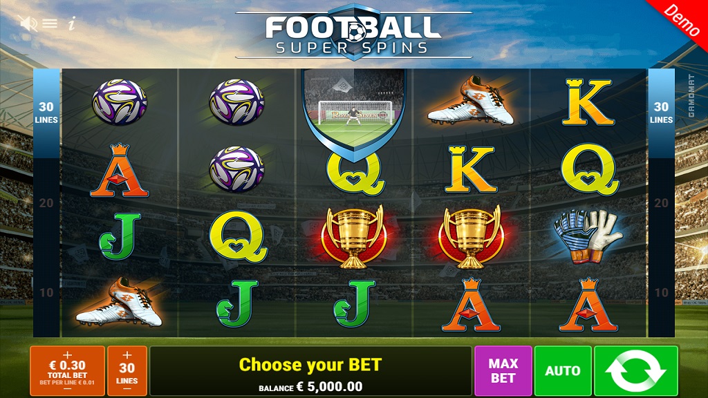 Screenshot of Football Super Spins slot from Gamomat