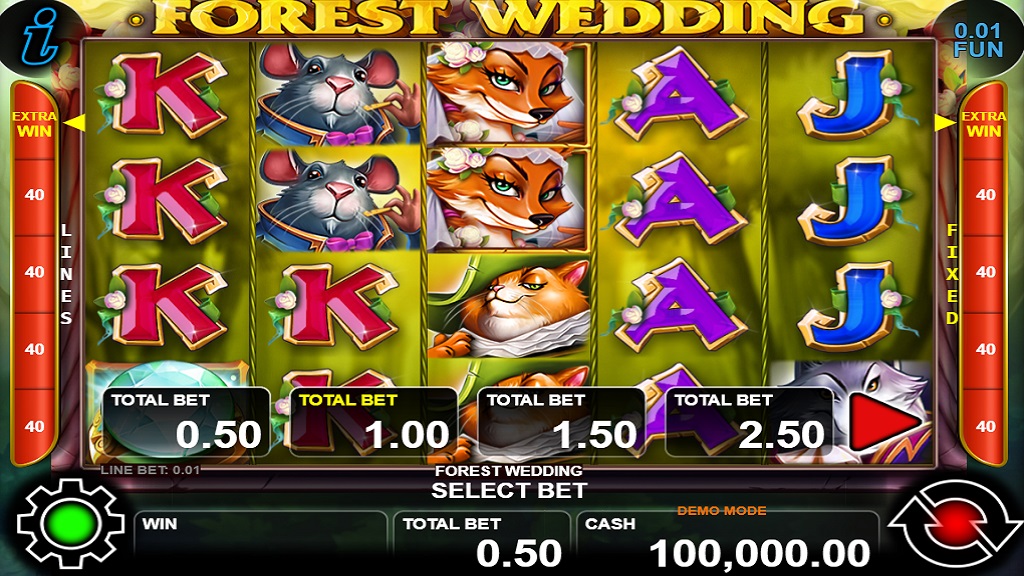 Screenshot of Forest Wedding slot from CT Interactive