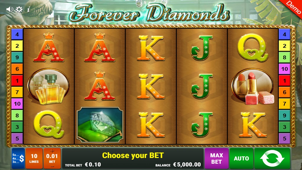 Screenshot of Forever Diamonds slot from Gamomat