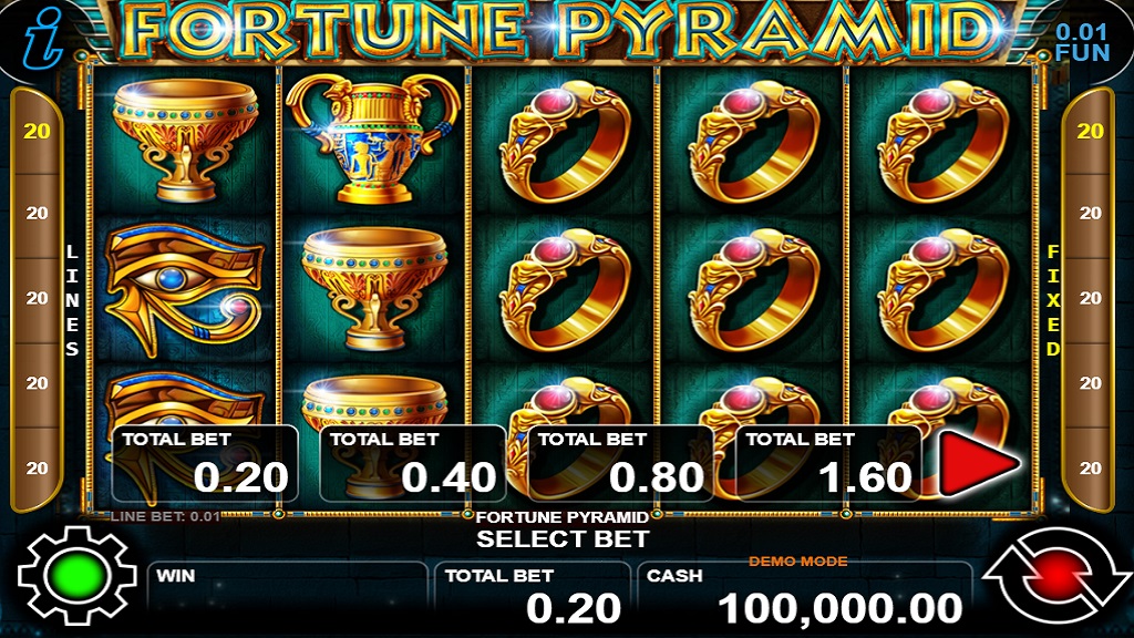 Screenshot of Fortune Pyramid slot from CT Interactive