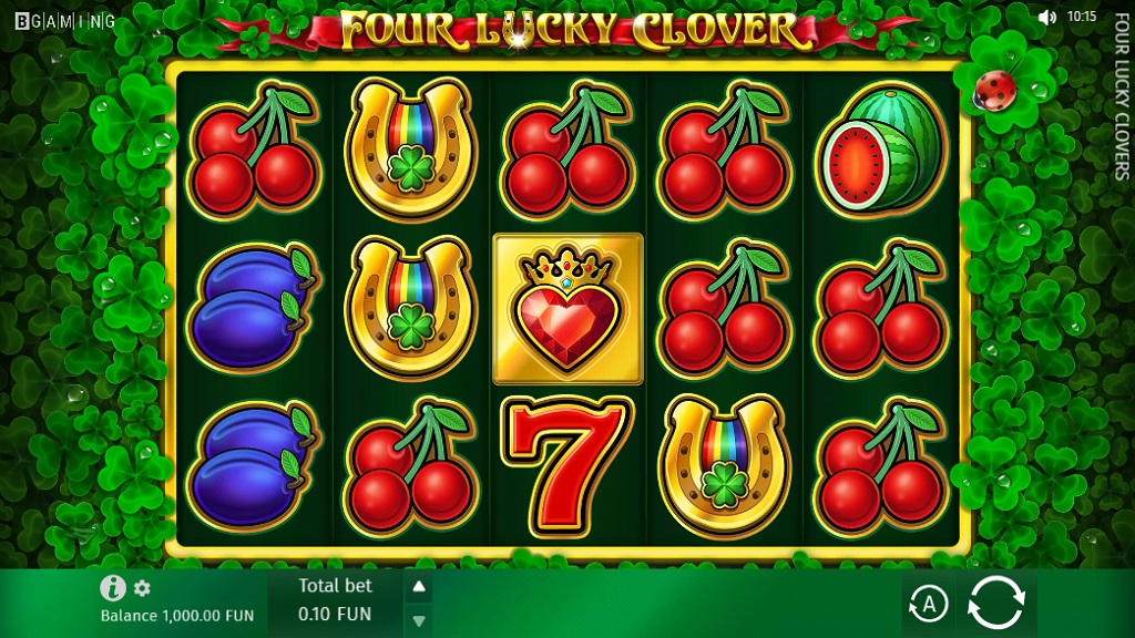 Screenshot of Four Lucky Clover slot from BGaming