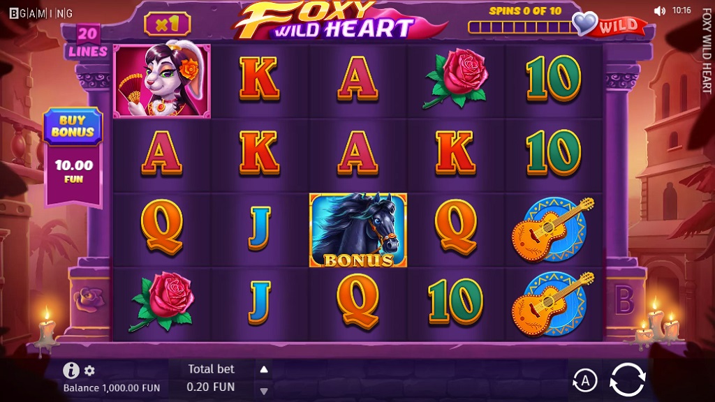 Screenshot of Foxy Wild Heart slot from BGaming