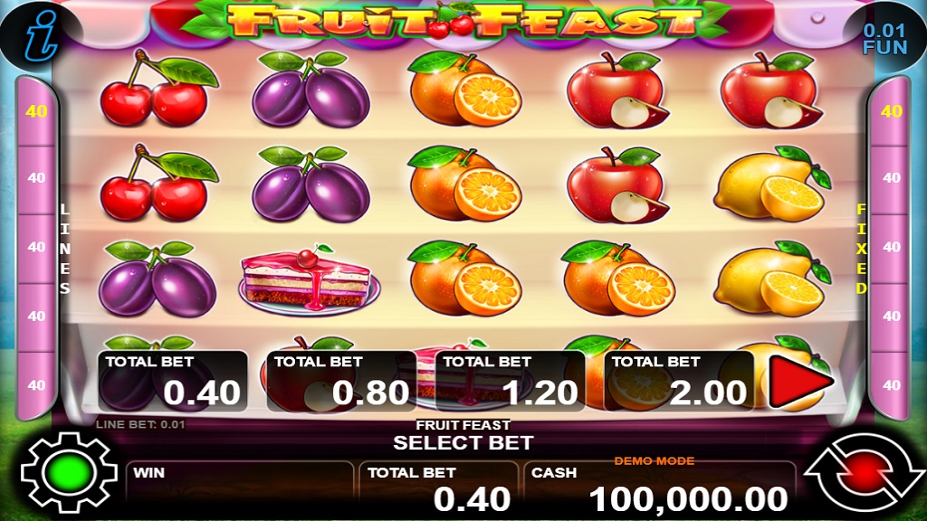 Screenshot of Fruit Feast slot from CT Interactive