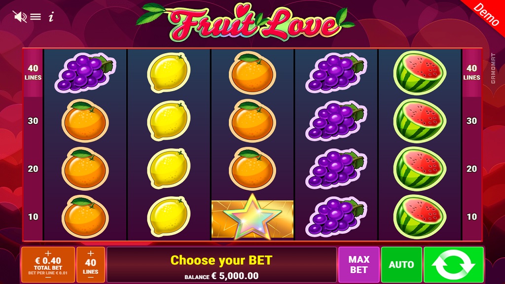 Screenshot of Fruit Love slot from Gamomat