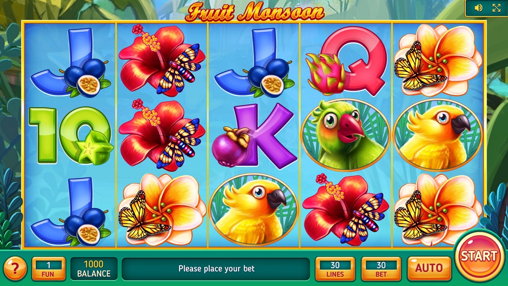 Screenshot of Fruit Monsoon slot from InBet