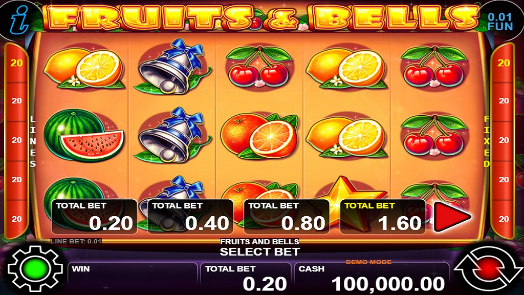 Screenshot of Fruits and Bells slot from CT Interactive