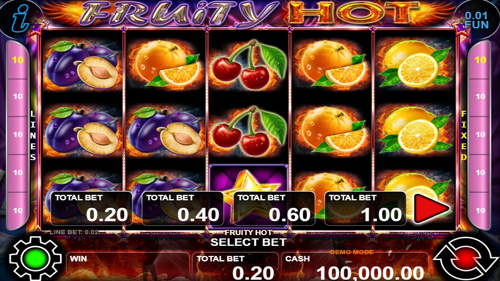 Screenshot of Fruity Hot slot from CT Interactive