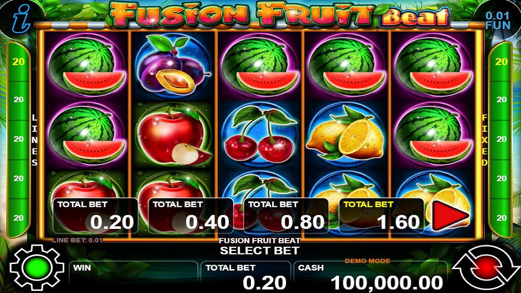 Screenshot of Fusion Fruit Beat slot from CT Interactive