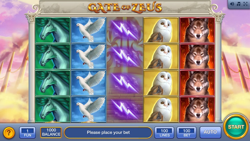 Screenshot of Gate of Zeus slot from InBet