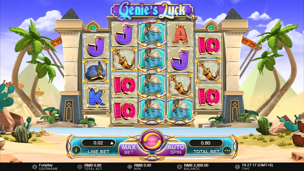 Screenshot of Genie's Luck slot from GamePlay
