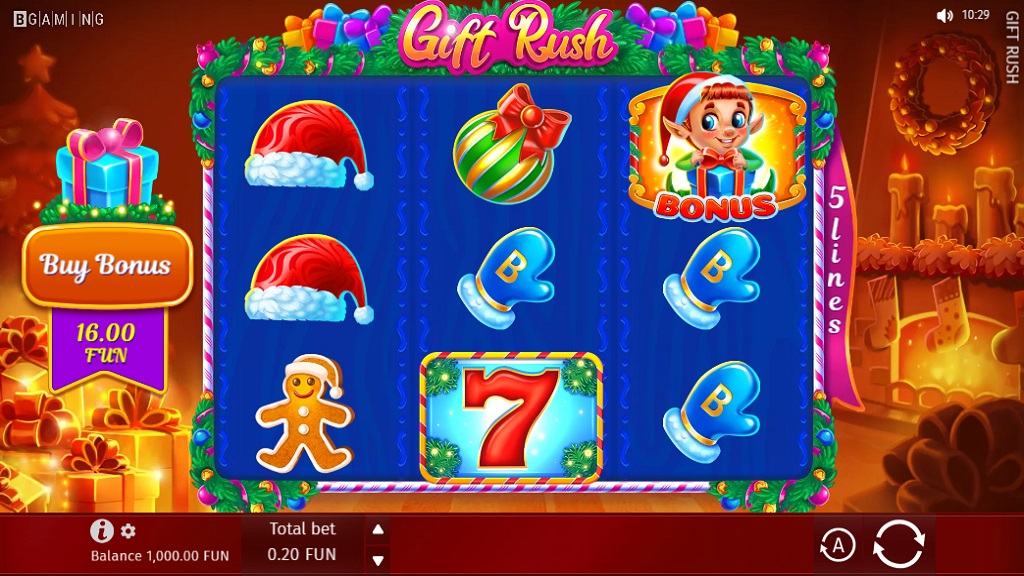 Screenshot of Gift Rush slot from BGaming