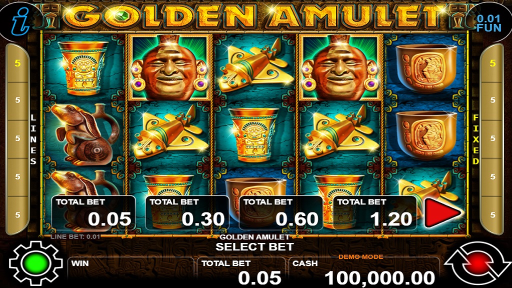 Screenshot of Golden Amulet slot from CT Interactive