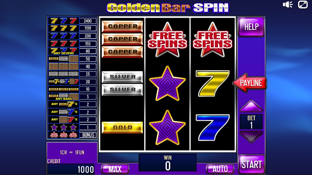 Screenshot of Golden Bar Spin slot from InBet