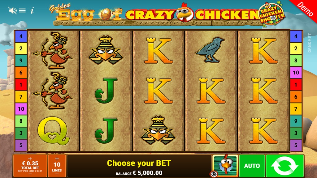 Screenshot of Golden Egg of Crazy Chicken Crazy Chicken Shooter slot from Gamomat