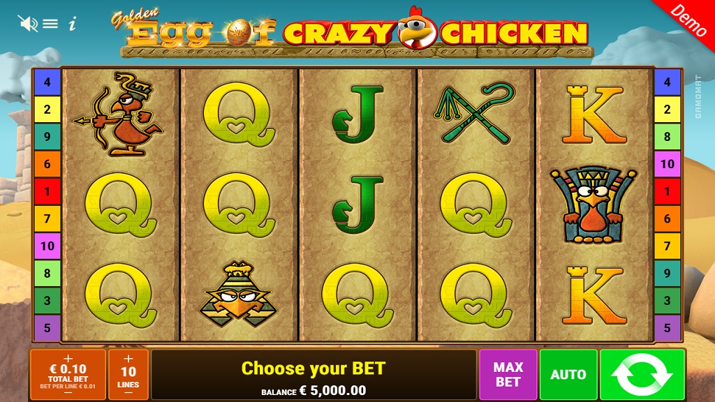 Screenshot of Golden Egg of Crazy Chicken slot from Gamomat