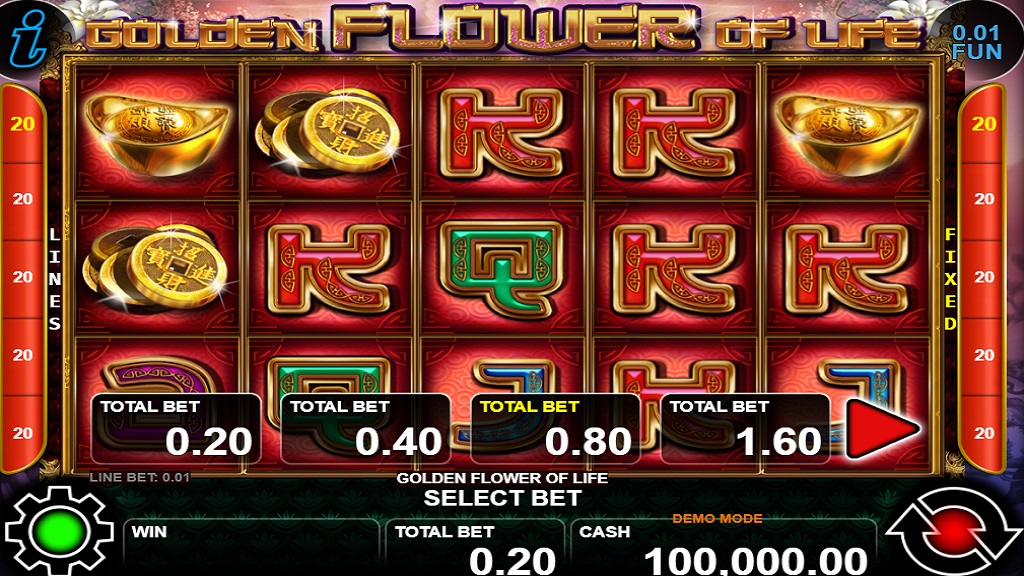 Screenshot of Golden Flower Of Life slot from CT Interactive