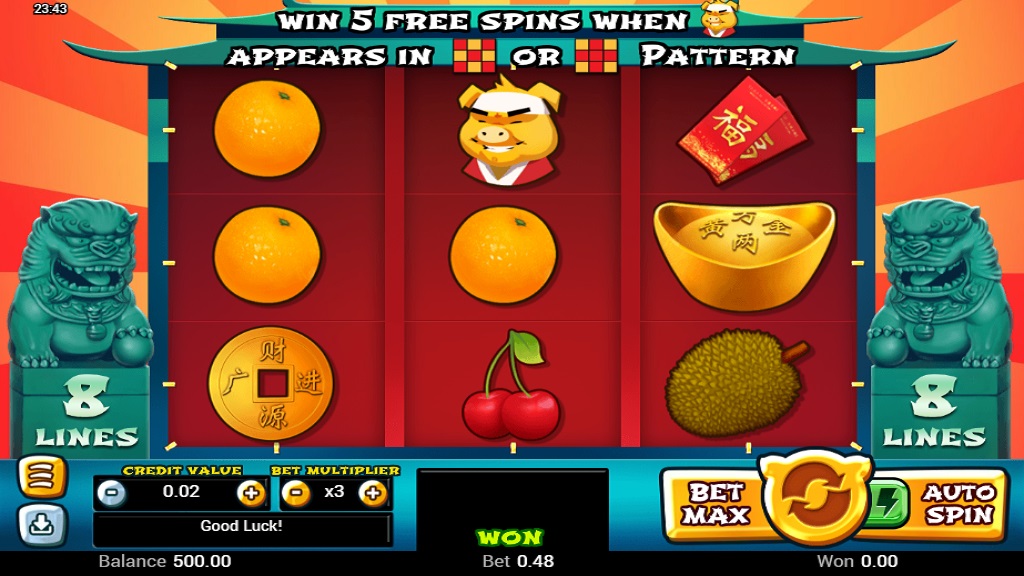 Screenshot of Golden Pig slot from Swintt