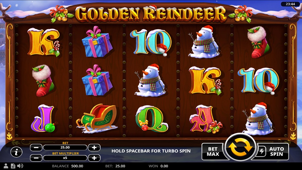 Screenshot of Golden Reindeer slot from Swintt
