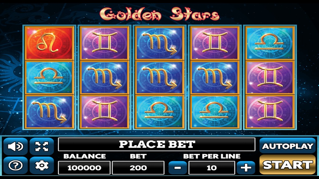 Screenshot of Golden Stars slot from PlayPearls