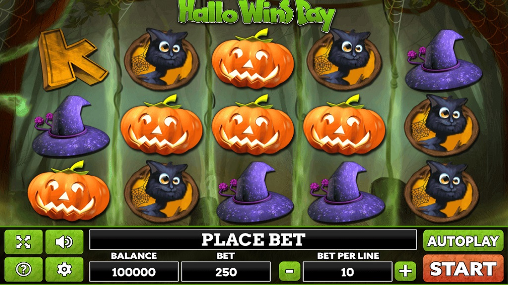 Screenshot of Hallo Wins Day slot from PlayPearls