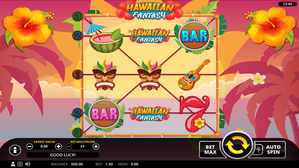 Screenshot of Hawaiian Fantasy slot from Swintt